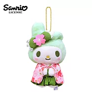 【日本正版授權】三麗鷗 抹茶和服系列 玩偶吊飾 - 美樂蒂