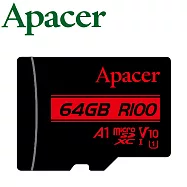 Apacer 宇瞻 64GB 100MB/s microSDXC U1 V10 A1 記憶卡