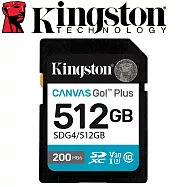 Kingston 金士頓 512GB 200MB/s SDXC UHS-I U3 V30 A2 記憶卡 SDG4/512GB