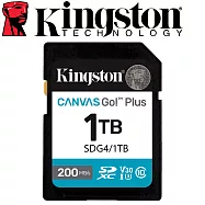 Kingston 金士頓 1TB 200MB/s SDXC UHS-I U3 V30 A2 記憶卡 SDG4/1TB