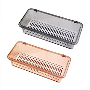 【Ma-Club】多功能可瀝水收納盒|餐具、刷具、文具萬用整理 茶棕色【氣泡膜裝】