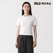 【MUJI 無印良品】女節紗短版短袖T恤 S 白色