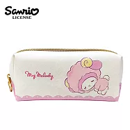 【日本正版授權】三麗鷗 皮革 雙層筆袋 - 美樂蒂