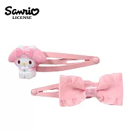 【日本正版授權】三麗鷗 造型髮夾 2入組 - 美樂蒂