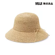 【MUJI 無印良品】椰纖編織可折疊寬簷帽55-57.5cm 原色