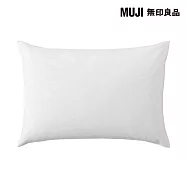 【MUJI 無印良品】柔舒水洗棉枕套/43/柔白成品尺寸:W45&times;L88 cm 圓柱型