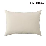 【MUJI 無印良品】柔舒水洗棉枕套/43/淺米成品尺寸:W45&times;L88 cm 圓柱型