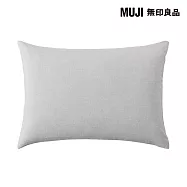 【MUJI 無印良品】柔舒水洗棉枕套/50/灰色成品尺寸:W52&times;L95 cm 圓柱型