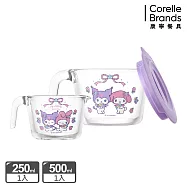 【美國康寧 Pyrex】酷洛米玻璃量杯2入組(250ml+500ml)