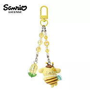 【日本正版授權】三麗鷗 蜜蜂系列 造型鑰匙圈 - 布丁狗