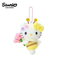 【日本正版授權】三麗鷗 蜜蜂系列 玩偶吊飾 - 凱蒂貓