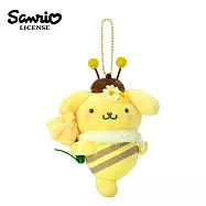 【日本正版授權】三麗鷗 蜜蜂系列 玩偶吊飾 - 布丁狗