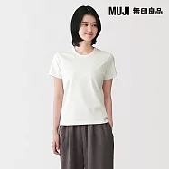 【MUJI 無印良品】女涼感不易汗染圓領短袖T恤 M 白色