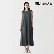 【MUJI 無印良品】女涼感無袖洋裝 XL 墨灰