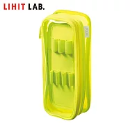 LIHIT LAB. A-3810 XCOA 雙面用透明輕量筆袋 黃色