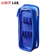 LIHIT LAB. A-3810 XCOA 雙面用透明輕量筆袋 藍色