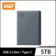 WD My Passport 5TB USB-C 2.5吋行動硬碟-星曜灰