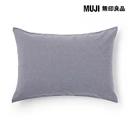 【MUJI 無印良品】柔舒水洗棉枕套/43/深藍成品尺寸:W45&times;L88 cm 圓柱型