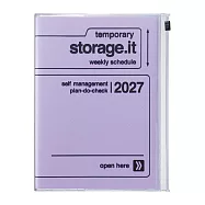 【日本Mark&rsquo;s】2027 直式週記事收納手帳A5 ‧ Storage.it/紫