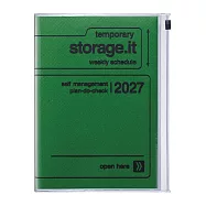 【日本Mark&rsquo;s】2027 直式週記事收納手帳A5 ‧ Storage.it/綠