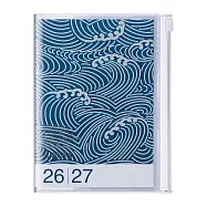 【日本Mark&rsquo;s】2027 直式週記事收納手帳A6 ‧ 和風/波浪藍