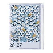 【日本Mark&rsquo;s】2027 直式週記事收納手帳A6 ‧ 和風/波紋綠
