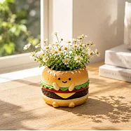 【日本Green House】喫茶店 甜點裝飾小花盆 ‧ 起司漢堡