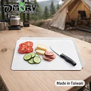 【OMORY】台灣製雙用磨泥/輕食料理砧板(買大送小)- 白色