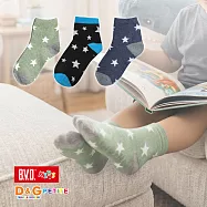 【D&G】3入組-MIT男童純棉造型短襪-自然灰綠都會黑組- (17-21CM)