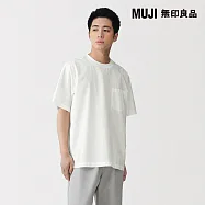 【MUJI 無印良品】男涼感圓領短袖布帛T恤 S 白色