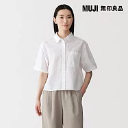 【MUJI 無印良品】女涼感短袖襯衫 S 白色