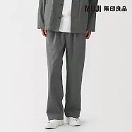 【MUJI 無印良品】男涼感打褶直筒褲 S 灰白