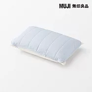 【MUJI 無印良品】涼感枕頭墊/淺藍成品尺寸:W43&times;L63 cm 壓紋縫製加工