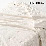 【MUJI 無印良品】涼感薄被/S/象牙白成品尺寸:W140&times;L190 cm 壓紋縫製加工