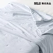 【MUJI 無印良品】涼感薄被/S/淺藍成品尺寸:W140&times;L190 cm 壓紋縫製加工