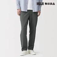 【MUJI 無印良品】男透氣彈性泡泡紗無打褶褲 S 灰白