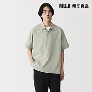 【MUJI 無印良品】男透氣短袖布帛POLO衫 S 灰色
