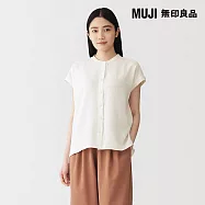 【MUJI 無印良品】女透氣法式袖套衫 XL 柔白