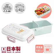 【百科良品】日本製 拉拉熊 懶懶熊 便當盒 保鮮餐盒 抗菌加工Ag+ 530ML(日本境內版) 白色浪漫