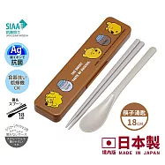 【百科良品】日本製 迪士尼 環保筷子+湯匙組 抗菌加工Ag+ 18CM(日本境內版) 小熊維尼