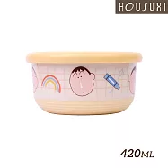 【HOUSUXI舒希】蠟筆小新-不鏽鋼雙層隔熱碗420ml(阿呆)-A04