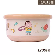 【HOUSUXI舒希】蠟筆小新-不鏽鋼雙層隔熱碗1200ml(阿呆)-A04