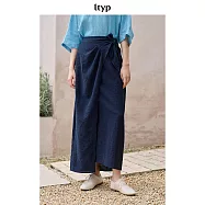 ltyp旅途原品 「山影」系列皺感肌理圍裹式半裙氣質顯瘦半身裙女夏 M L XL M 星空藍