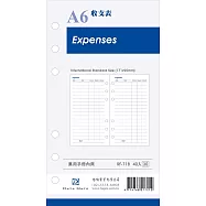 【DATA MATE A6 手冊內頁】 RF-718 A6尺寸 6孔 - 收支表