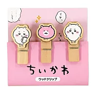 KAMIO 吉伊卡哇3入木質夾子/ 吉伊卡哇