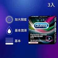 【Durex 杜蕾斯】雙悅愛潮裝衛生套1盒(3入)