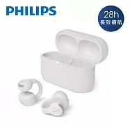 PHILIPS AI麥克風長續航耳夾式無線藍牙耳機-TAQ2000 白