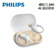PHILIPS 雙AI降噪麥克風長續航運動藍牙耳機-TAA6709 白
