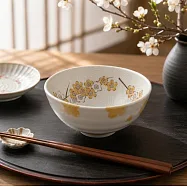 【日本野田】美濃燒|千年櫻 陶瓷飯碗11cm ‧ 花黃