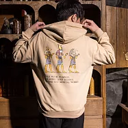 翡冷翠文創世界古文明藝術厚磅帽T|古埃及神祇壁畫 奶茶M (S-XL)